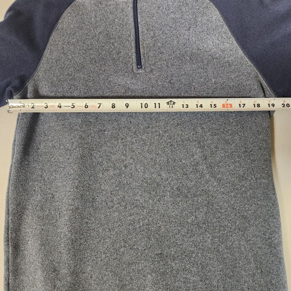 Old Navy Mens Medium Gray Navy 1/4 Zip Fleece Pullover Sweater M - Picture 4 of 8